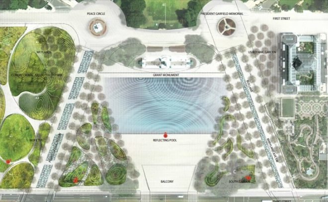 union square Proposal, Diller Scofidio + Renfro, DS+R, washington mall, design competition, landscape interventions, green roof, wetlands