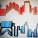 Andrés Cordob, city skyline bookshelf, corrugated cardboard bookshelf, cardboard furniture, Alpac, recyclable furniture