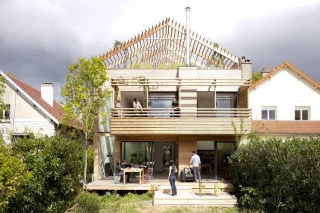 rooftop garden, Djuric Tardio, France, eco-sustainable house, green design, Paris, eco-design, sustainable design, daylighting, natural ventilation, sustainably-sourced wood, prefab construction