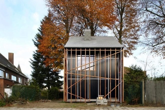 Architecten De Vylder Vinck Taillieu, House Bernheimbeuk, Belgium, Ghent, tree, daylighting, minimalist, green design, sustainable design, eco-design, small footprint, daylighting, minimalist