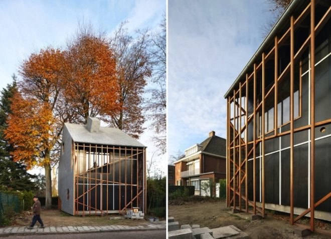 Architecten De Vylder Vinck Taillieu, House Bernheimbeuk, Belgium, Ghent, tree, daylighting, minimalist, green design, sustainable design, eco-design, small footprint, daylighting, minimalist