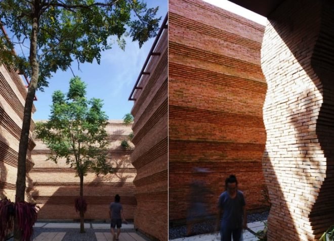 Asst. Prof. Boonserm Premthada, Bangkok Project Company, Kantana Film and Animation institute, skylights, Thailand, green design, brick, sustainable design, eco-design, natural ventilation, daylighting, education, traditional craftsmanship