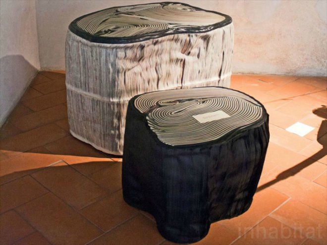 recycled waste, recycled materials, green materials, milan design week, milan furniture fair, milan design, milan design week 2012, salone mobile, Torre Coccaro Hotel, luxury eco furnishings, Magazine seats