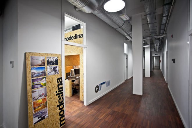 green design, eco design, sustainable design, plywood, Mode:Lina, Concordia Design, converted loft, coworking