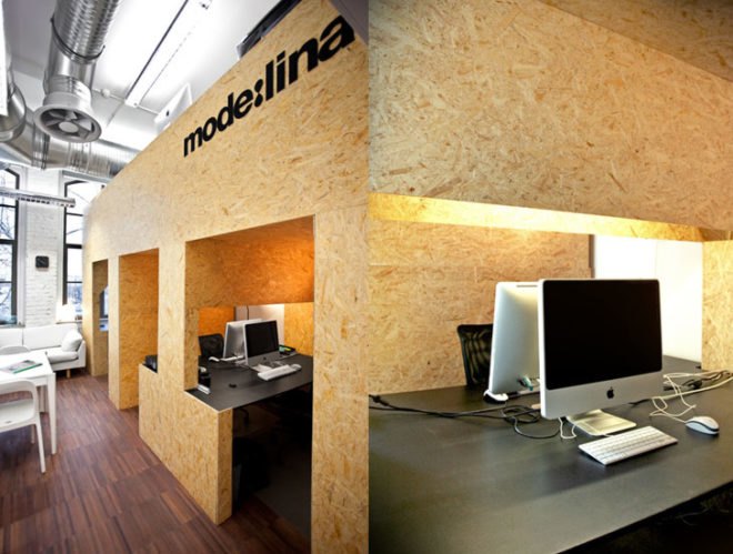 green design, eco design, sustainable design, plywood, Mode:Lina, Concordia Design, converted loft, coworking