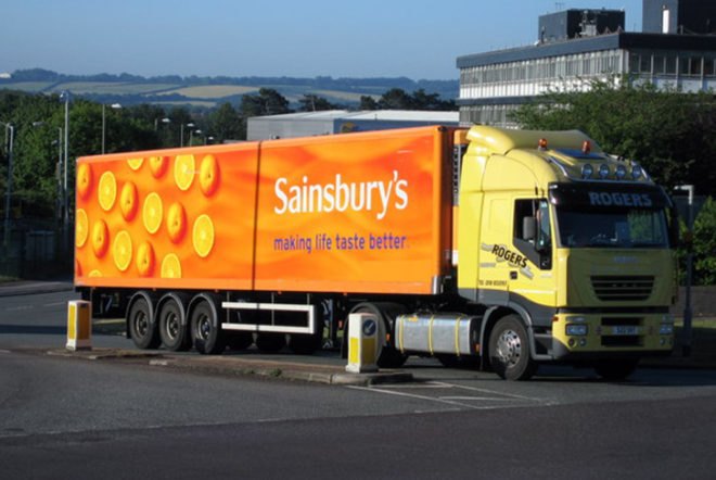 Sainsbury lorry, sainsbury truck, supermarket emissions, transport emissions, toilet roll
