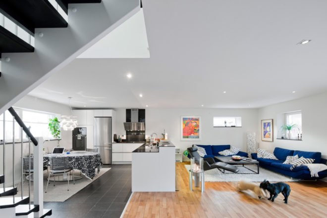 Kjellgren Kaminsky, Passive House, Malmo Sweeden, Interior Architecture, Open Plan Apartment