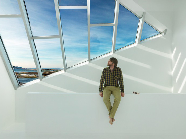artists studio, natural light, todd saunders, light filled room, fogo island, tower studio, newfoundland canada