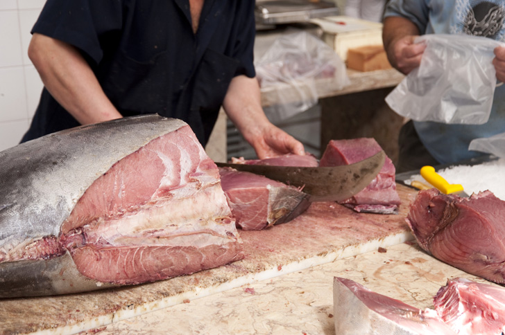pink slime, tuna scrape, tuna salmonella, tuna backmeat, ground tuna, food poisoning from tuna, sushi food poisoning, Nakaochi Scrape