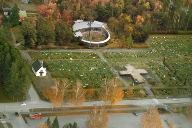 Valer church parish, Valer, Norway, krill architecture, circular church, green design, green architecture, sustainable architecture, green building, green church, eco church, circular ring church