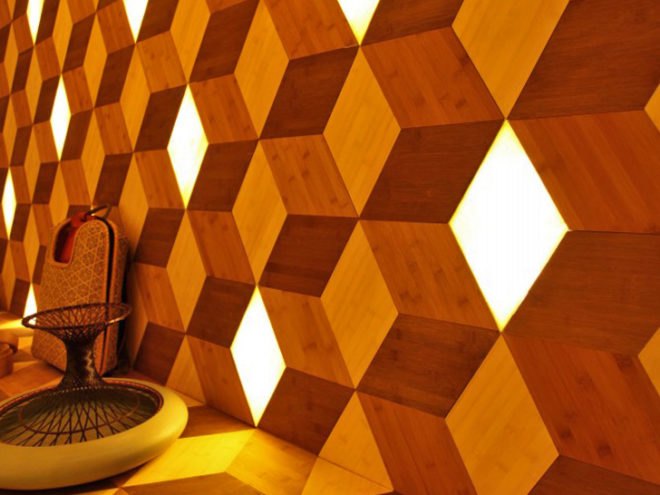 Bamboo LED, Jeff Dah-Yue Shi, Bamboo Wall, LED Wall, Green Materials, Taiwanese Design, Taiwan Design Center's Award, Gold Pin Design Mark