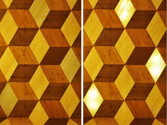 Bamboo LED, Jeff Dah-Yue Shi, Bamboo Wall, LED Wall, Green Materials, Taiwanese Design, Taiwan Design Center's Award, Gold Pin Design Mark