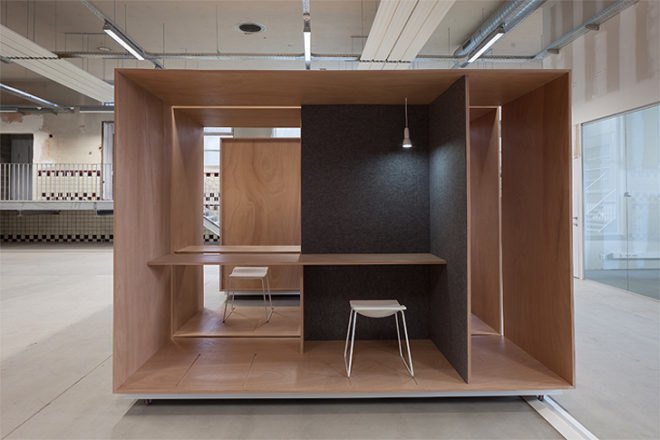 green design, eco design, sustainable design, 5AM interior design, Suivez le Guide, modular work space, flexible work space, moveable modules