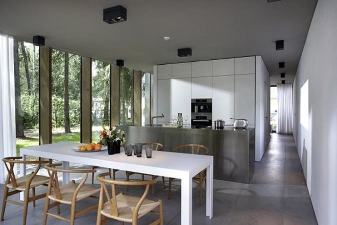 Ahlbrech Felix Scheidt Kasprush, Minimum House, Berlin, Energy-efficient, active energy, passive energy, Modular, modernist, pine forest, open-plan, Sustainable Building, Architecture, energy efficiency, Green Lighting
