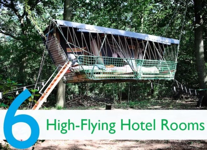 treehouses, love nest, Time Circus, Air Hotel, recycled materials, solar-power, Belgium, green design, sustainable design, eco-design, high-flying hotel rooms, eco-tourism
