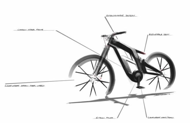 Audi, Audi e-bike, Audi e-bike Worthersee, green transportation, electric bike, lithium-ion battery, carbon fiber bike