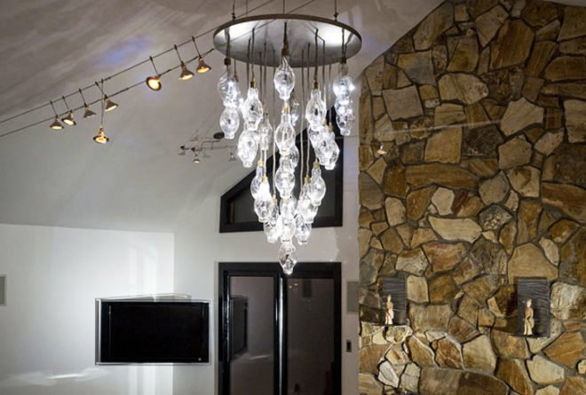 green design, eco design, sustainable design, BRC Design Studio, Benjamin Rollins Caldwell, Recycled chandelier, LED chandelier, recycled light bulb chandelier