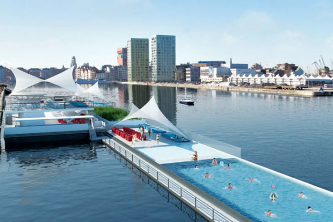 Badboot Antwerpen, Sculp(it), badboot, floating swimming pool, eco swimming pool, antwerp, floating pool, water filtration