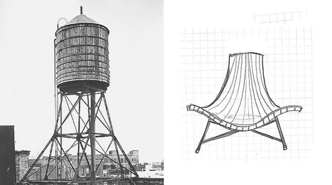 green design, eco design, sustainable design, 12 x 12 Project, Bellboy New York, Water tower Chair, Reclaimed wood, reclaimed water tower