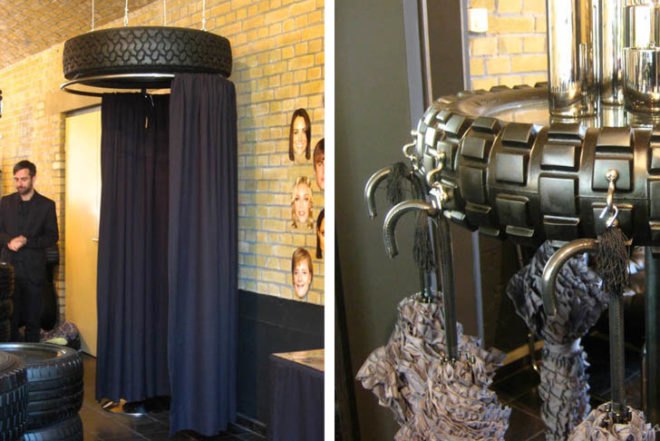 reused car tyres, DOM, Berlin, christian koban, LED lights, tyres, interiors, Recycled Materials, Art, green Interiors, Green Lighting