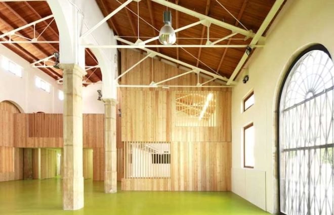 Miquel Mariné Núñez, César Rueda Boné, green renovation, sustainable renovation, spain, marketplace, children's center, green design, sustainable design, eco-design, conifer wood, lightweight construction materials, temporary structure