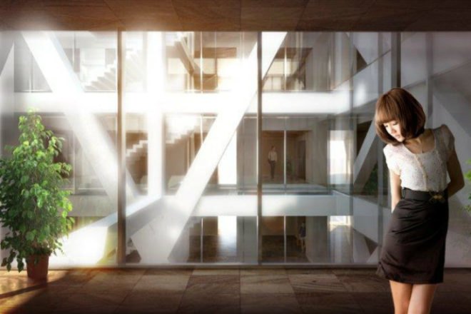Cross Towers, BIG, Cross # Towers, seoul, dreamhub, green roof, eco tower, residential tower