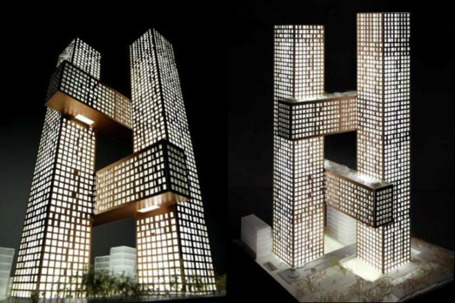 Cross Towers, BIG, Cross # Towers, seoul, dreamhub, green roof, eco tower, residential tower
