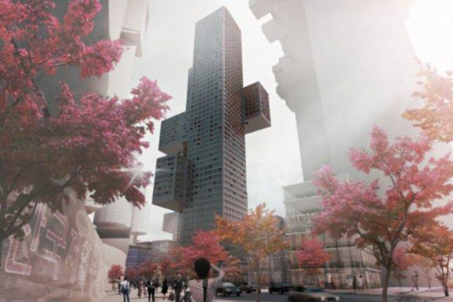 Cross Towers, BIG, Cross # Towers, seoul, dreamhub, green roof, eco tower, residential tower