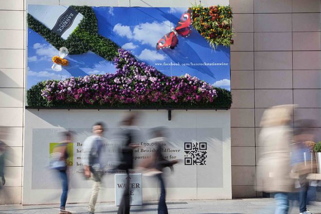green design, eco design, sustainable design, CURB advertising, sustainable advertising, living ads, reverse graffiti, moss art, moss graffiti, LoGrow, snow stamping, sea stamping, advertising alternatives, eco art