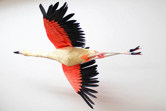 Diana Beltran Herrera, paper birds, paper sculptures, biodegradable paper, colorful birds, Blackbirds, Hummingbirds, swans, toucans, Colombian art, Art, Green Materials, Recycling / Compost