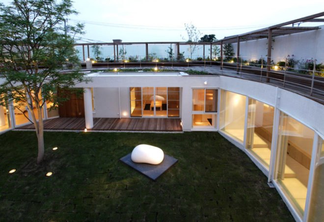 Edward Suzuki, F Residence, Courtyard, Green architecture, Sustainable architecture, green design