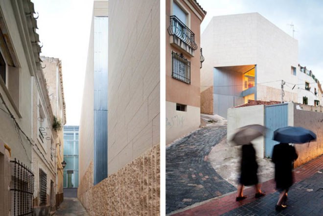 Exit Architects, Holy Week Museum Hellin, Museo de Semana Santa de Hellín, U-profile glass, concrete, contrasting facade, old and new, spain, architecture, green design, sustainable design, eco-design, green renovation, adaptive reuse, Spain, architecture