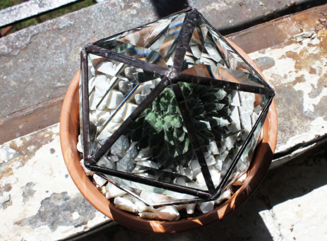 green design, eco design, sustainable design, terrarium, halona glass, stained glass, geodesic terrarium, urban gardening, indoor gardening