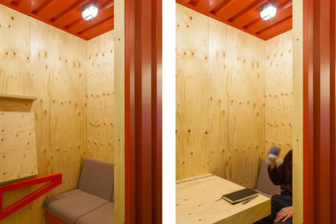 Google Campus, Jump Studios, london, cargotecture, shipping containers, eco office, green office, green interiors
