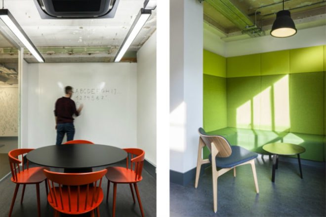 Google Campus, Jump Studios, london, cargotecture, shipping containers, eco office, green office, green interiors