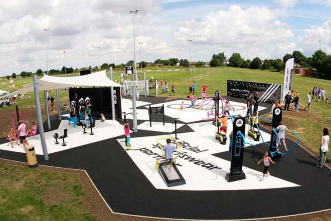 Outdoor gym, human powered gym, human generated electricity, Great Outdoor Gym Company, outdoor fitness center