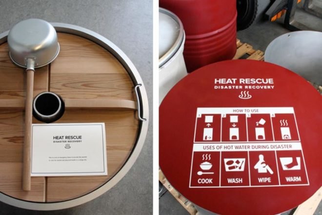 Hikaru Imamura, Heat Rescue Disaster Recovery, Warm food, Earthquakes, japan, japanese design, rescue kit, natural disasters, Milan Furniture Fair, Green Products, Design for Health, Disaster-proof design,