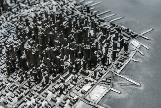 green design, eco design, sustainable design, Hong Seon Jang, David B. Smith Gallery, Denver art, recycled art, eco-art, letterpress sculpture, cityscape sculpture, recycled sculpture