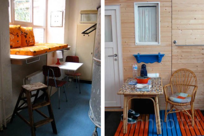 Hüttenpalast, caravan hotel, Vacuum cleaner factory, Berlin, Caravan, Hotel, Neukölln, vintage furniture, Ebay, wooden hut, Flea Markets, Architecture, Art, green Interiors, camping