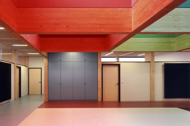Ecker Architekten, Buchen, Germany, Dandelion Clock, daylighting, modular design, passive cooling, natural ventilation, educational architecture, green design, sustainable design, eco-design, sustainably-sourced wood, solar-gain