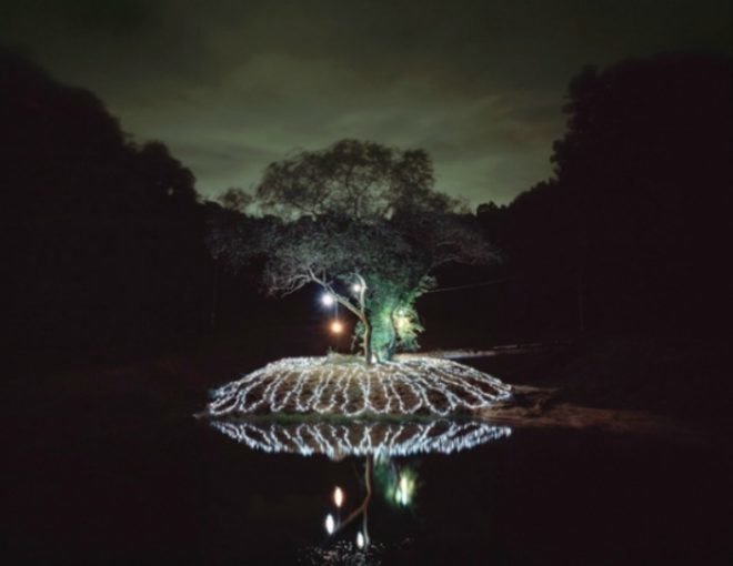 Lee Eunyeol, starry night, landscape photography, light installations, green art, landscape art, environmental photography