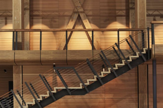MOTAT, Studio Pacific Architecture, aviation display hall, prefabricated timber beams, louvered facade, sustainable design, new zealand
