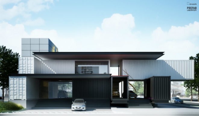 Mazda Container Showroom, Site Specific Experiment, cargotecture, shipping container dealership, site specific