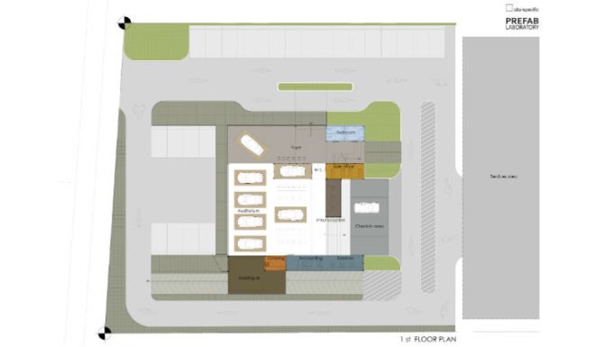 Mazda Container Showroom, Site Specific Experiment, cargotecture, shipping container dealership, site specific