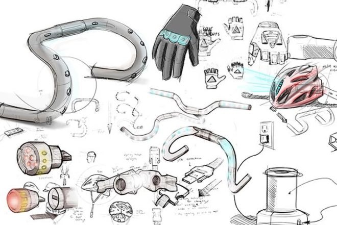 Glo-Bar, Mitchell Silva, LED, Low-energy, handlebar lights, bicycle, energy efficiency, Bicycles, Green Transportation