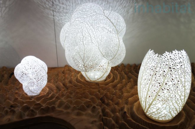 Nervous System, Hyphae Lamps, 3D printing, 3D printed lamps, biomimicry, biomimetic, leaf vein design