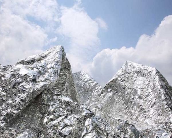 Office of Kimihiko Okada, Aluminum Landscape, The Museum of Contemporary Art Tokyo, Climate Change, recyclable aluminum foil, brilliant landscape, silver mountains, Art, Recycling / Compost, Landscape Architecture
