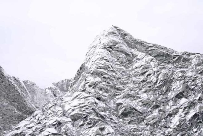 Office of Kimihiko Okada, Aluminum Landscape, The Museum of Contemporary Art Tokyo, Climate Change, recyclable aluminum foil, brilliant landscape, silver mountains, Art, Recycling / Compost, Landscape Architecture