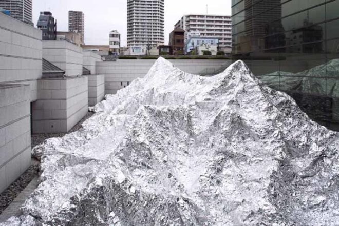 Office of Kimihiko Okada, Aluminum Landscape, The Museum of Contemporary Art Tokyo, Climate Change, recyclable aluminum foil, brilliant landscape, silver mountains, Art, Recycling / Compost, Landscape Architecture