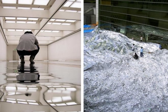 Office of Kimihiko Okada, Aluminum Landscape, The Museum of Contemporary Art Tokyo, Climate Change, recyclable aluminum foil, brilliant landscape, silver mountains, Art, Recycling / Compost, Landscape Architecture